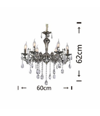 Lampadario Da Soffitto Design Classico 6 Bracci Con Pendenti Attacco E14 A03-6         