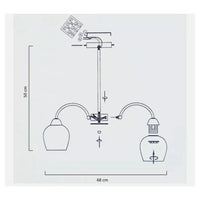 Trade Shop - Lampadario Da Soffitto E27 8 Bracci Moderno Lampada Con Coppe In Vetro Sospesa 00934         