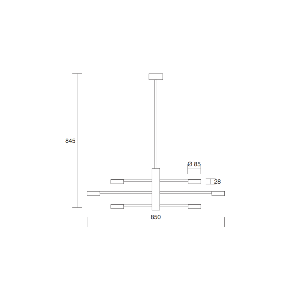 Lampada da soffitto Eclipsia bianca - d850x845mm 6xGX53 - Lampadario pendente in metallo elegante