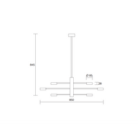 Lampada da soffitto Eclipsia bianca - d850x845mm 6xGX53 - Lampadario pendente in metallo elegante
