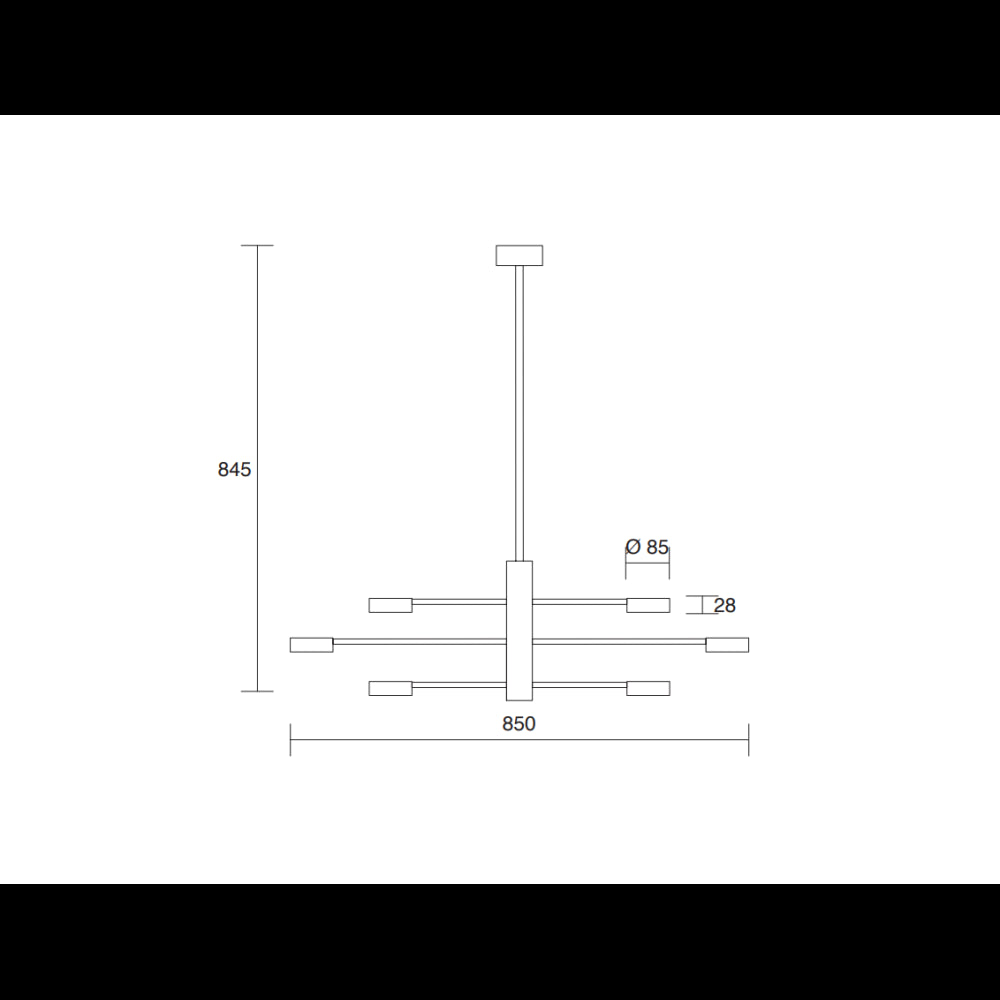 Lampada da soffitto Eclipsia nera - d850x845mm 6xGX53 - Lampadario pendente in metallo elegante