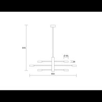 Lampada da soffitto Eclipsia nera - d850x845mm 6xGX53 - Lampadario pendente in metallo elegante