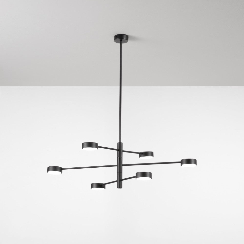 Lampada da soffitto Eclipsia nera - d850x845mm 6xGX53 - Lampadario pendente in metallo elegante