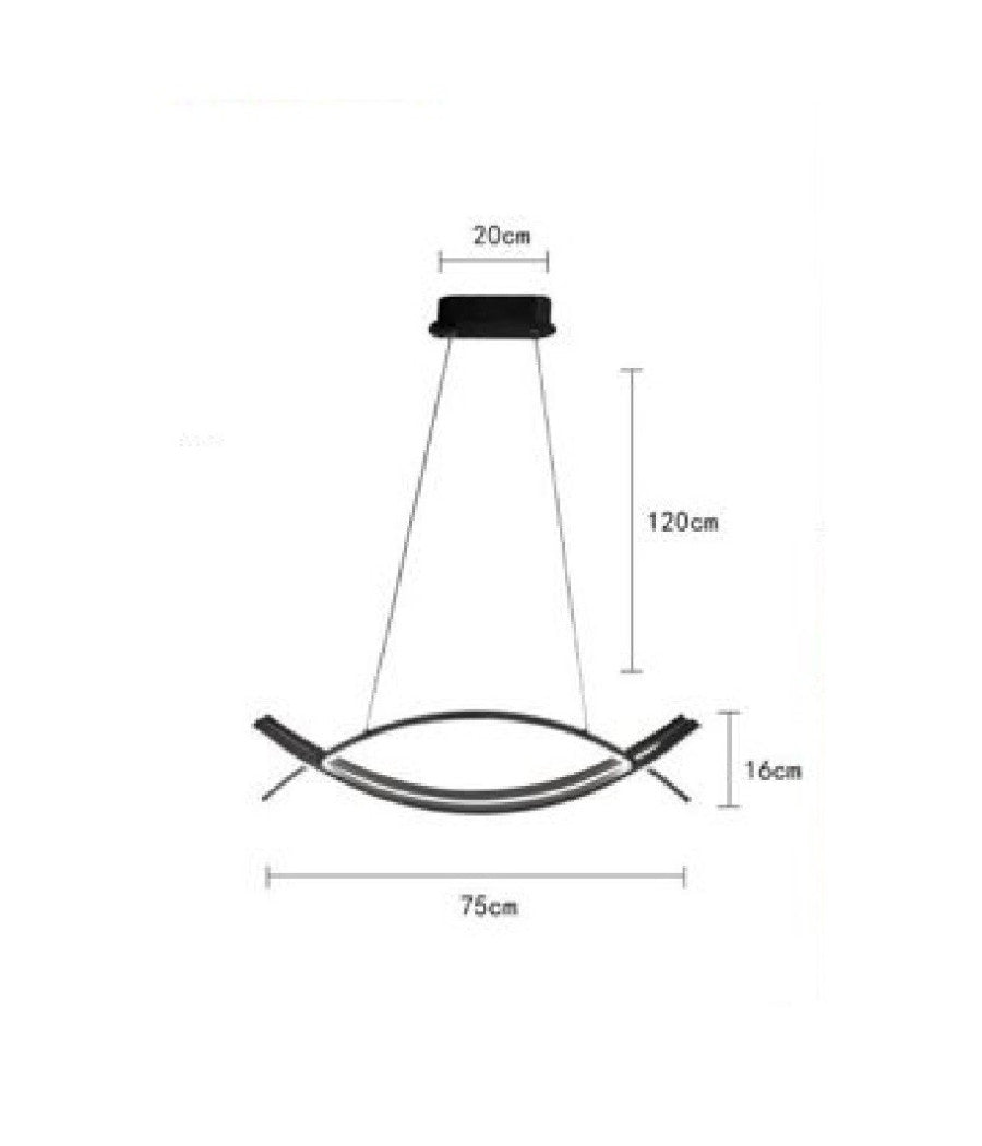 Lampadario Da Soffitto Moderno 2 Linee Curve Incrociate Luce Calda 3000k Lp-27n         