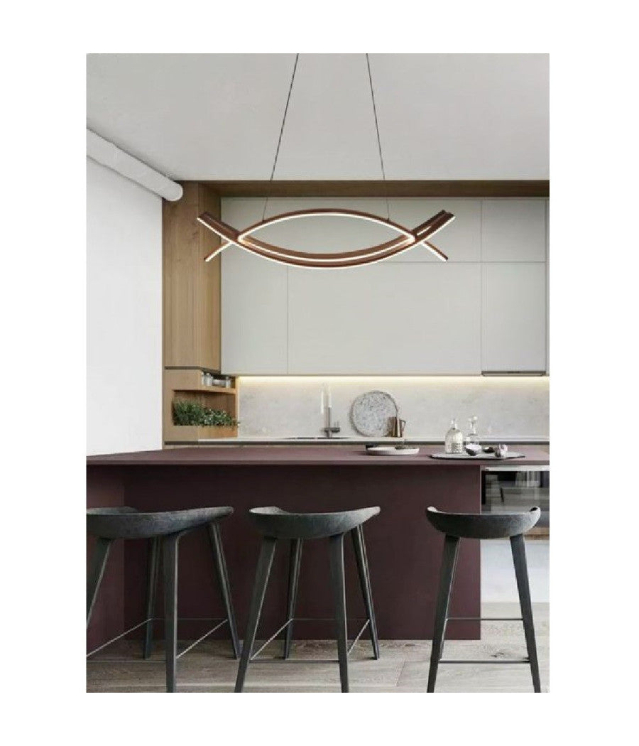 Lampadario Da Soffitto Moderno 2 Linee Curve Incrociate Luce Calda 3000k Lp-27n         