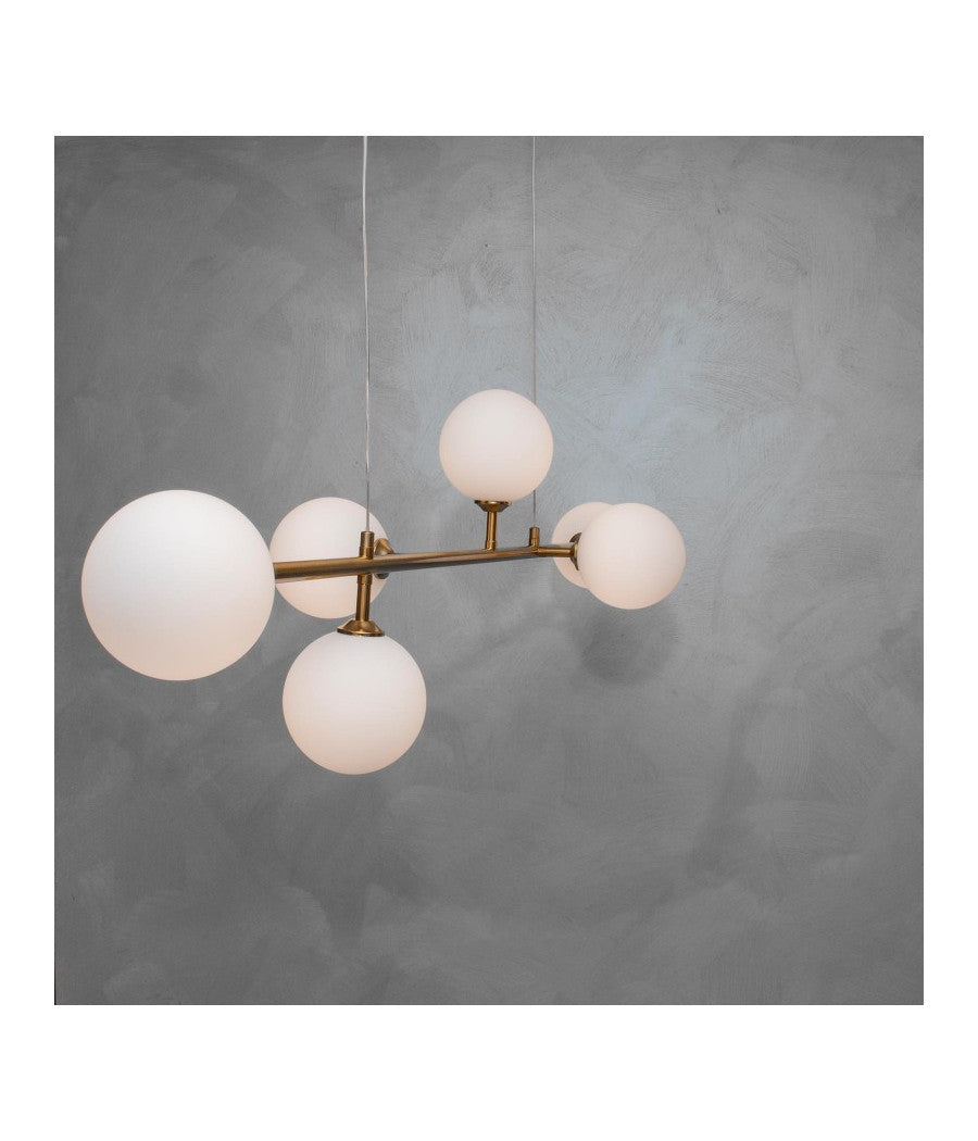 Lampadario Da Soffitto Moderno A Sospensione Con 6 Sfere Attacco Lampadine G9 B88         