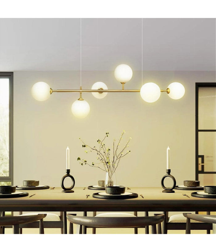 Lampadario Da Soffitto Moderno A Sospensione Con 6 Sfere Attacco Lampadine G9 B88         