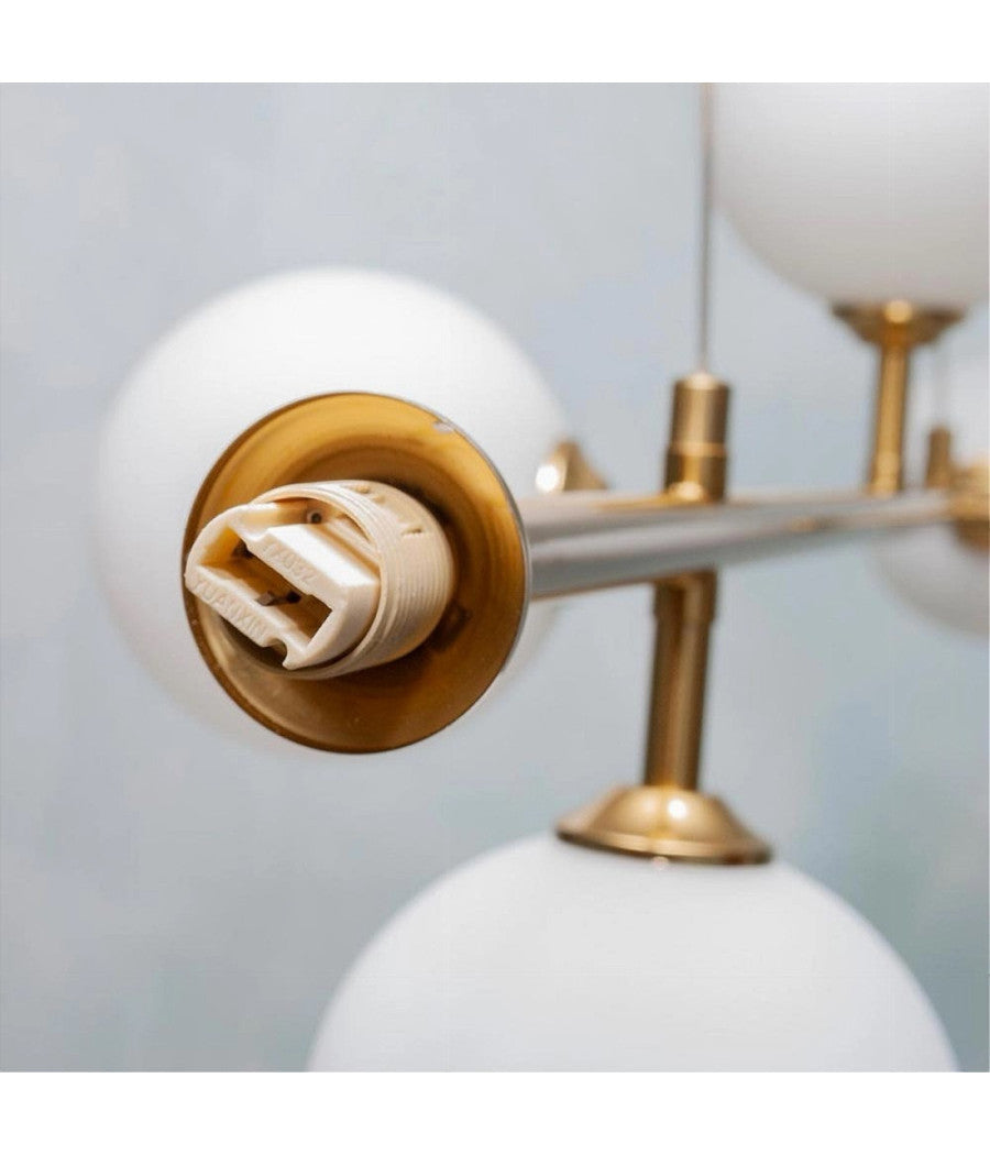 Lampadario Da Soffitto Moderno A Sospensione Con 6 Sfere Attacco Lampadine G9 B88         