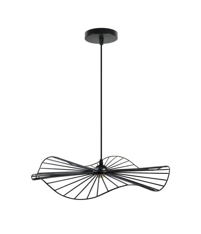 Lampadario Da Soffitto Pendente A Sospensione Rotonda Plafoniera Lampada E27 B31  Nero       