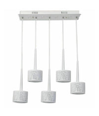 Lampadario Da Soffitto Sospensione Plafoniera Paralume Bianco 3 Accensioni B10         