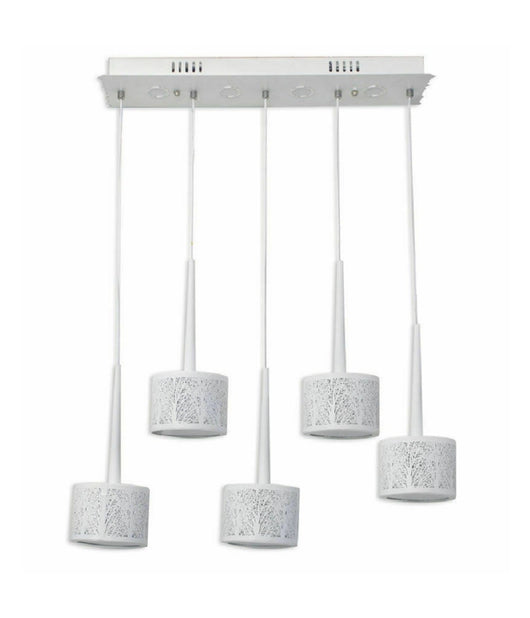 Lampadario Da Soffitto Sospensione Plafoniera Paralume Bianco 3 Accensioni B10         