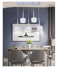 Lampadario Da Soffitto Sospensione Plafoniera Paralume Bianco 3 Accensioni B10         