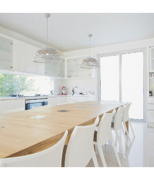 Lampadario Design Contemporaneo Paralume Metallo Traforato Sospensione E27 A37 Bianco         