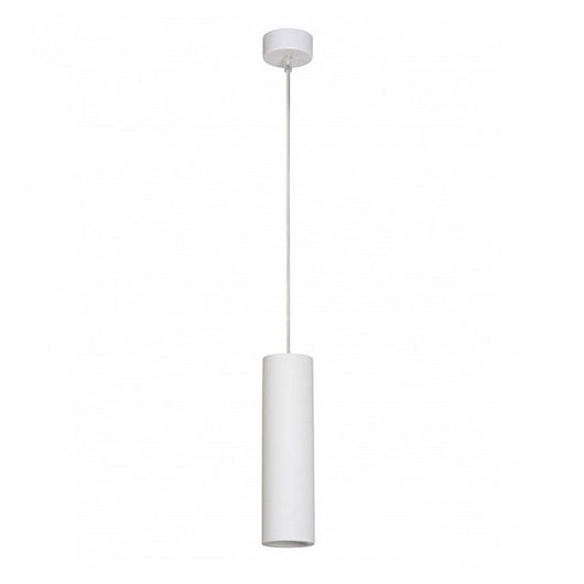 Trade Shop - Lampadario Faretto Cilindro Pendente A Sospensione Attacco Gu10 Bianco 30 Cm 99944 -