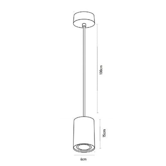Trade Shop - Lampadario Faretto Cilindro Pendente A Sospensione Attacco Gu10 Nero 15 Cm 99937 -