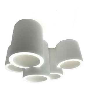 Lampadario In Gesso 5 Cilindri Verniciabile Soffitto Lampada Faretti Gu10 Gs-c07         