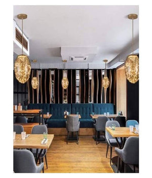 Lampadario In Vetro A Led Ovale Effetto Cielo Stellato 12w Luce Fredda Calda A46         