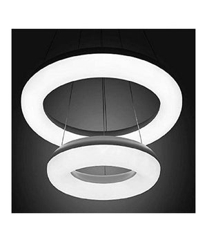 Lampadario Lampada 2 Anelli Luce Led Soffitto Sospensione Pendente Moderno Design         