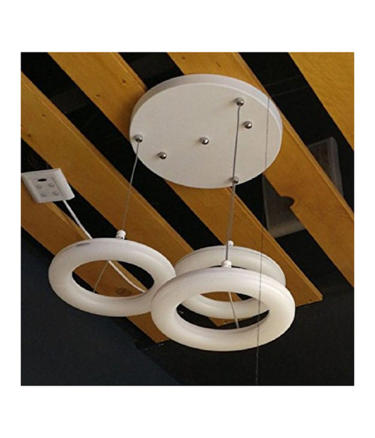 Lampadario Lampada 3 Anelli Luce Led Soffitto Sospensione Pendente Poliuretano         