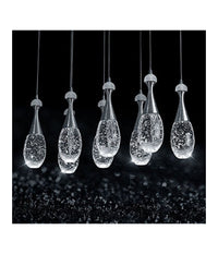 Lampadario Lampada 6 Pendenti Bollicine Acciaio Soffitto Luce Led Applique Design         