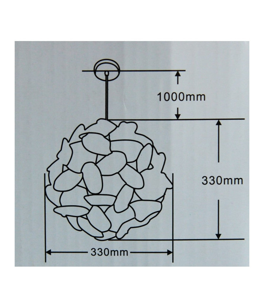 Lampadario Lampada A Sospensione Rotondo Moderno Effetto Origami Fantasia E27         