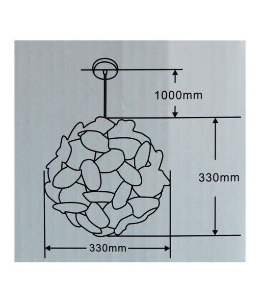 Lampadario Lampada A Sospensione Rotondo Moderno Effetto Origami Fantasia E27  Blu       