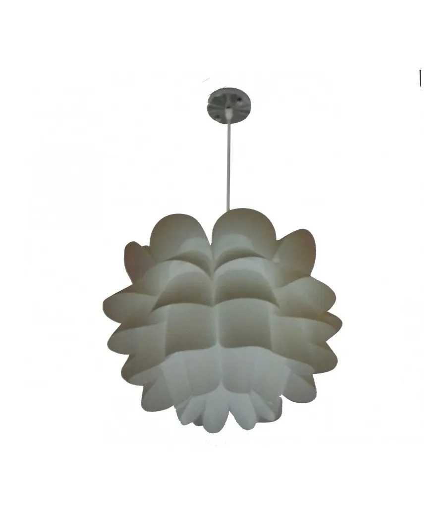 Trade Shop - Lampadario Lampada A Sospensione Rotondo Moderno Effetto Origami Floreale - Bianco