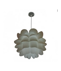 Trade Shop - Lampadario Lampada A Sospensione Rotondo Moderno Effetto Origami Floreale - Bianco