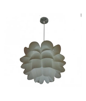 Trade Shop - Lampadario Lampada A Sospensione Rotondo Moderno Effetto Origami Floreale - Bianco