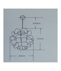 Lampadario Lampada A Sospensione Rotondo Moderno Effetto Origami Floreale         