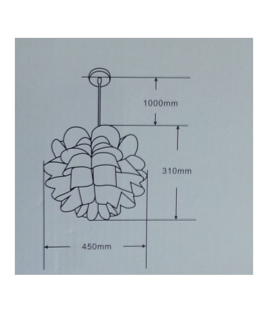 Lampadario Lampada A Sospensione Rotondo Moderno Effetto Origami Floreale         