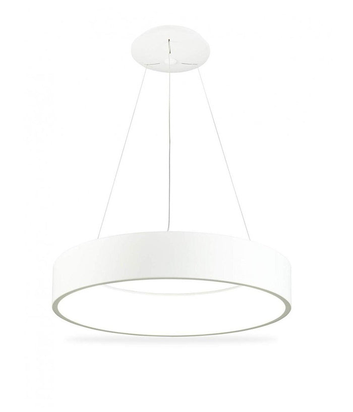 Lampadario Lampada Anello Argento 45cm Luce Led Soffitto Sospensione Pendente         