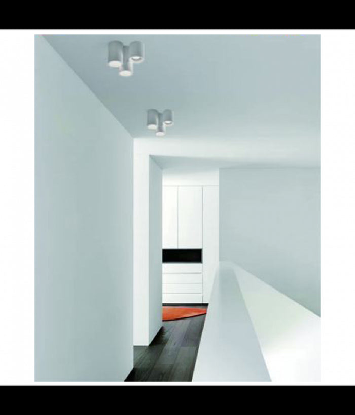 Lampadario Lampada Da Soffitto Portalampada Gu10 3 Cilindri In Gesso Gs-c07-3         