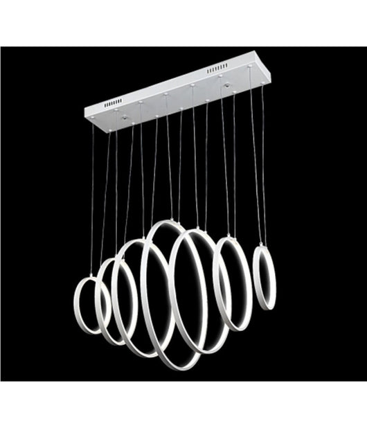 Lampadario Lampada Sospensione Anelli Luce Led Bianco Freddo Soffitto Pendente         