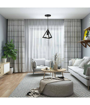 Lampadario Lampada Sospensione Piramide 18cm Design Moderno Paralume Nero         