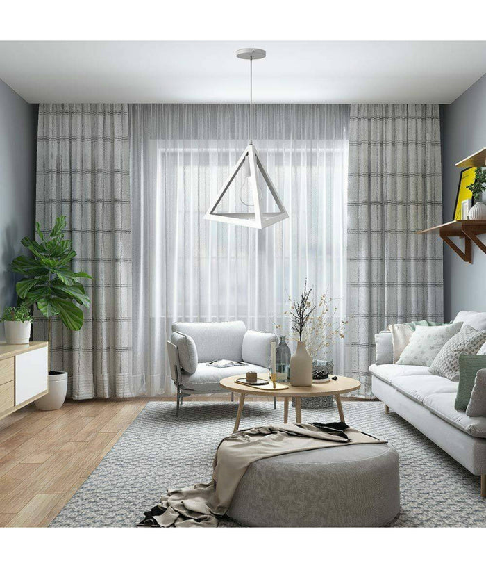 Lampadario Lampada Sospensione Piramide 25cm Design Moderno Paralume Bianco         