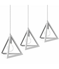 Lampadario Lampada Sospensione Piramide 25cm Design Moderno Paralume Bianco         