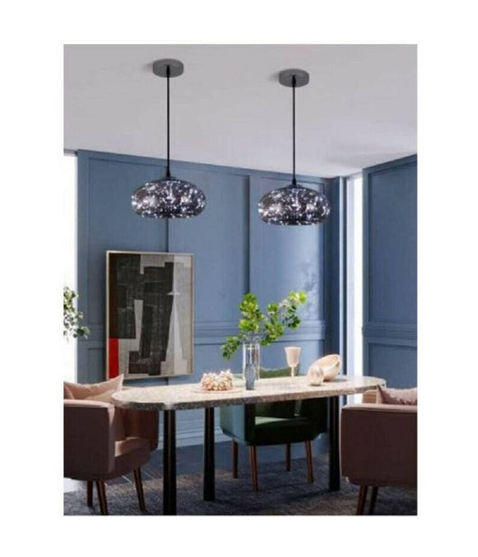 Lampadario Led 10w A Cupola Effetto Cielo Stellato In Vetro Luce 7500k 3000k A48         