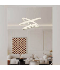 Lampadario Led 132 W Bianca 3 Anelli Con Cristalli Luce 6500k 3000k 4000k Lp-33b         