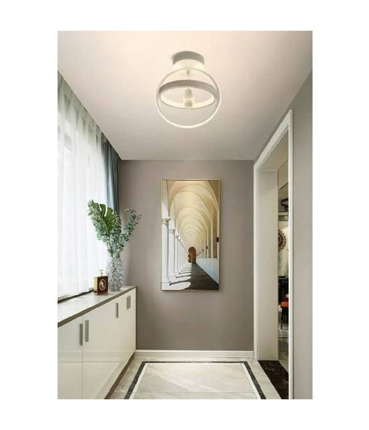 Lampadario Led 22w Cerchio Plafoniera Pendente Soffitto Luce 4000k 3000k 6500k Pn-02b  -bianco Caldo      -