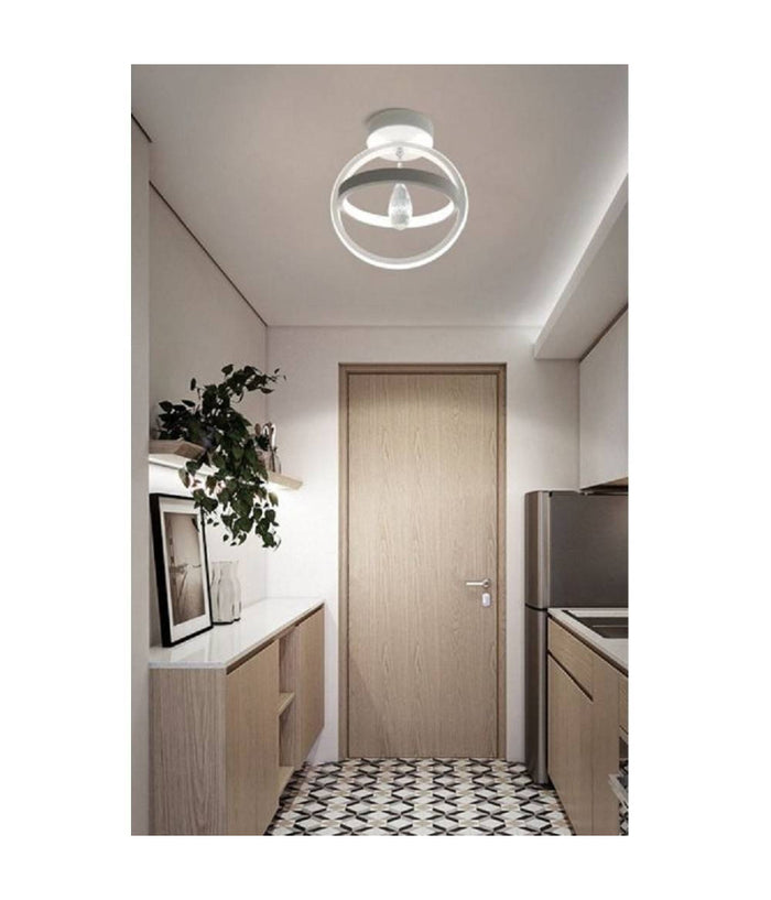 Lampadario Led 22w Cerchio Plafoniera Pendente Soffitto Luce 4000k 3000k 6500k Pn-02b  -bianco Freddo      -