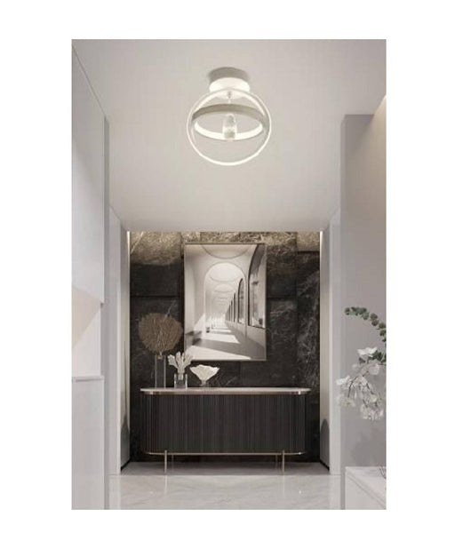 Lampadario Led 22w Cerchio Plafoniera Pendente Soffitto Luce 4000k 3000k 6500k Pn-02b  -bianco Naturale      -