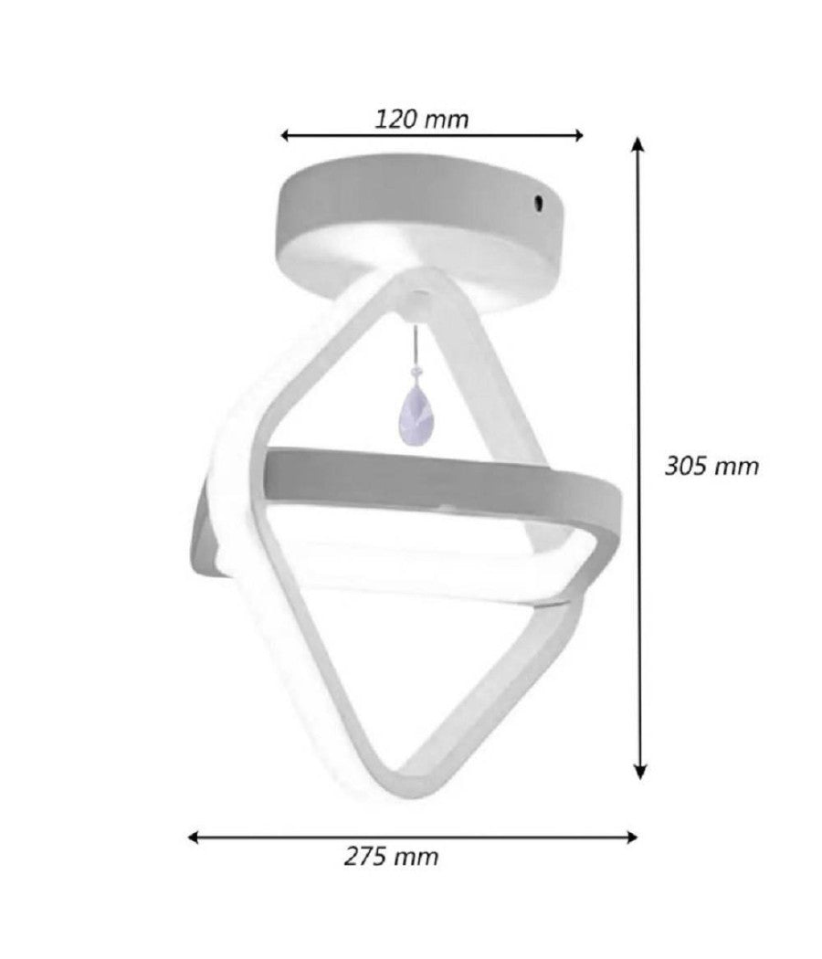 Lampadario Led 25w Rombo Plafoniera Pendente Soffitto Luce 4000k 3000k 6500k Pn-03b         