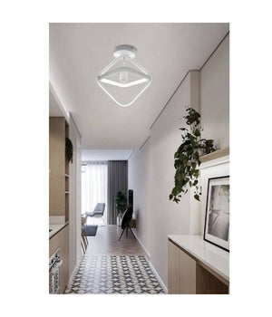 Lampadario Led 25w Rombo Plafoniera Pendente Soffitto Luce 4000k 3000k 6500k Pn-03b  -bianco Freddo      -