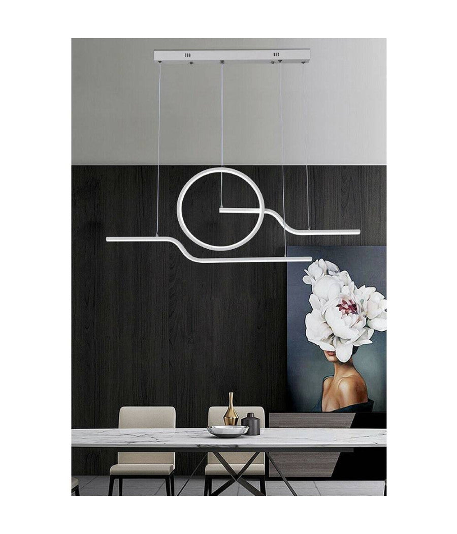 Lampadario Led 32watt Lampada Stile Contemporaneo Moderno Luce 6500k 4000k A44-b  -bianco Naturale      -