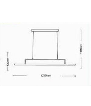 Lampadario Led 34w A Sospensione Lineare Orizzontale Luce 3000k 6500k 4000k B66-b         