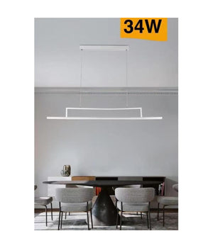 Lampadario Led 34w A Sospensione Lineare Orizzontale Luce 3000k 6500k 4000k B66-b         