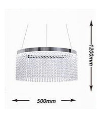 Lampadario Led 35 W Sospeso Cerchio Con Pendenti Cristallo Luce Fredda 8000k B70         