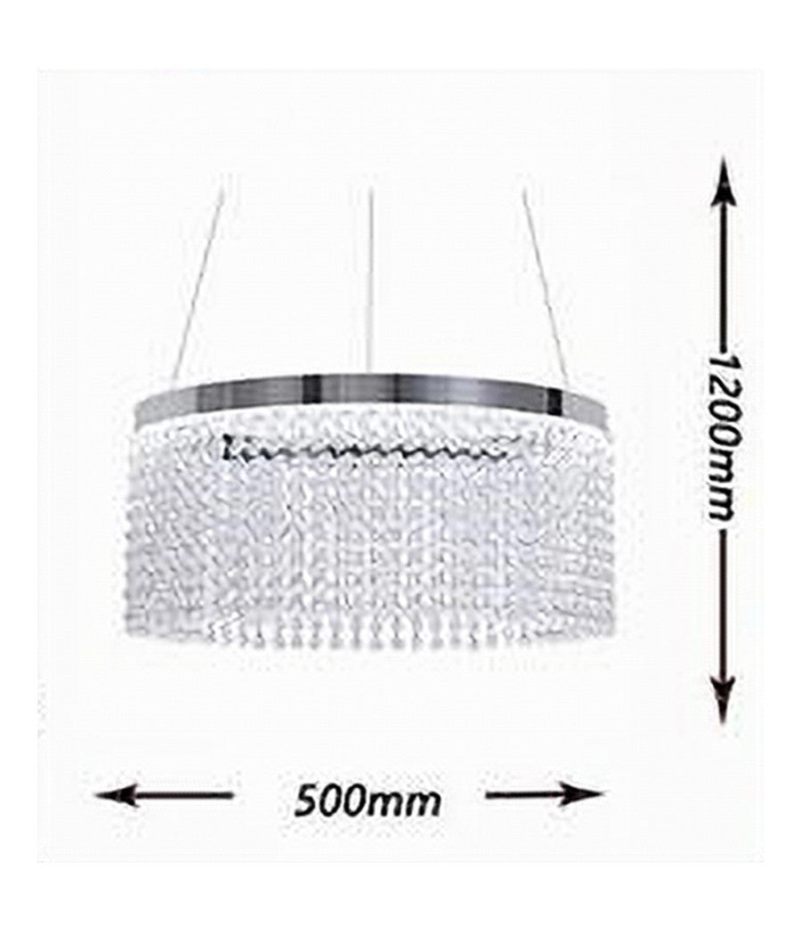 Lampadario Led 35 W Sospeso Cerchio Con Pendenti Cristallo Luce Fredda 8000k B70         