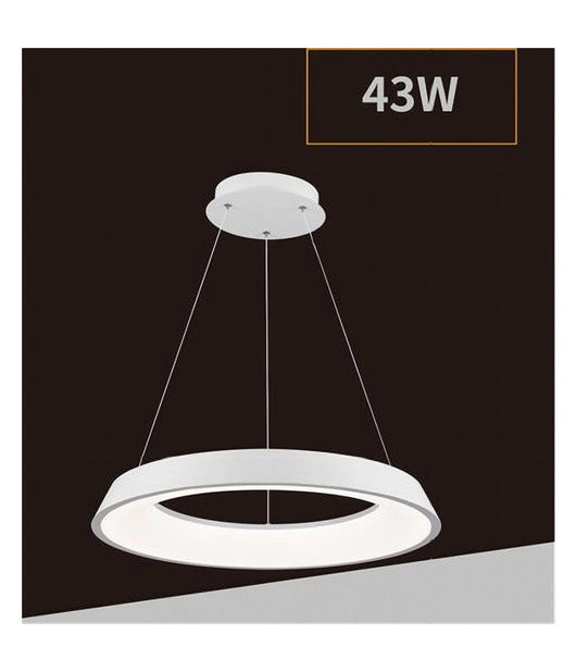 Lampadario Led 43w Tre Colorazioni Luce Lampada Da Soffitto Ultra Moderno A71-3c  Bianco       